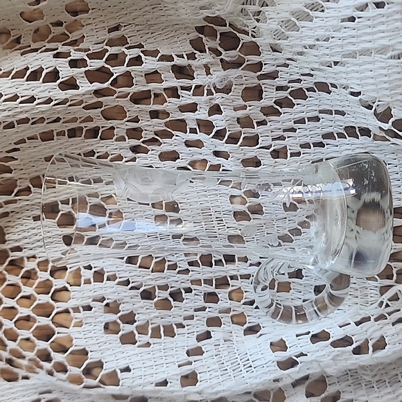 Vintage Floral Etched Glass Small Handled Bud Vase - Picture 3 of 8